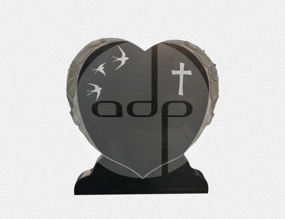 ADPA.05-Alçado Preto em Forma de Coração Esculpido